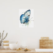 Azure Butterfly Art Print Poster (Keuken)