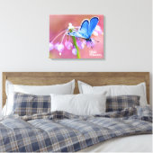 Azure Butterfly Canvas Afdruk (Insitu (Slaapkamer))