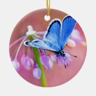 Azure Butterfly Keramisch Ornament