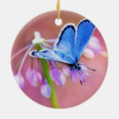 Azure Butterfly Keramisch Ornament (Achterkant)