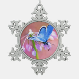 Azure Butterfly Tin Sneeuwvlok Ornament
