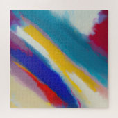 "Azure Cascade" Abstracte Kunst Legpuzzel (Horizontaal)