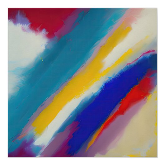 "Azure Cascade" Abstracte Kunst Perfect Poster (Voorkant)