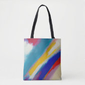 "Azure Cascade" Abstracte Kunst Tote Bag (Voorkant)