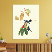 Azure (Cerulean) Warbler, Audubon Birds of America Canvas Afdruk (Insitu (Woonkamer))