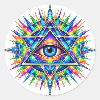 Azure Chevron Eye 3 inch ronde sticker