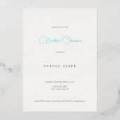 Azure Coast in Bloom Vrijgezellenfeest Folie Uitnodiging (Achterkant)