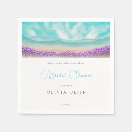 Azure Coast in Bloom Vrijgezellenfeest Servet (Voorkant)