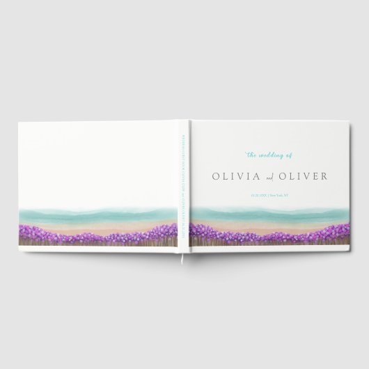 Azure Coast in Bloom Wedding Guest Book Gastenboek (Volledig)