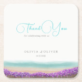 Azure Coast in Bloom Wedding Kartonnen Onderzetters (Voorkant)