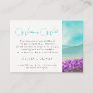 Azure Coast in Bloom Wedding Wishing Well QR Code Informatiekaartje