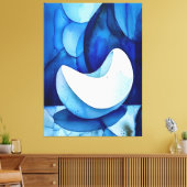 Azure Curved Serenity Canvas Afdruk (Insitu (Woonkamer))