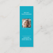 Azure Customizable Photo Mini Business Card Mini Visitekaartje (Achterkant)