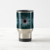 Azure Daisy on Dark Till Leather Print Reisbeker (Center)