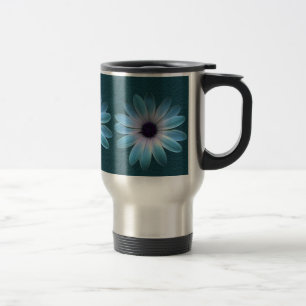 Azure Daisy on Dark Till Leather Print Reisbeker