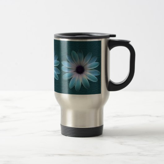 Azure Daisy on Dark Till Leather Print Reisbeker (Rechts)