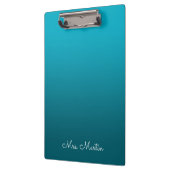 Azure Dark Blauwgroen Gradient Personalized Teache Klembord (Links)