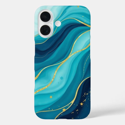 Azure Depths met gouden aderen Case-Mate iPhone Case (Achterkant)