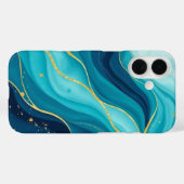 Azure Depths met gouden aderen Case-Mate iPhone Case (Achterkant (horizontaal))