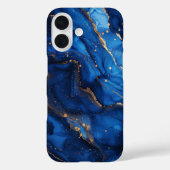 Azure Dominion – Luxe Blauwe & Gouden Marmer Case-Mate iPhone Case (Achterkant)