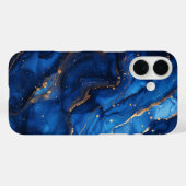 Azure Dominion – Luxe Blauwe & Gouden Marmer Case-Mate iPhone Case (Achterkant (horizontaal))
