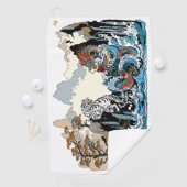 Azure Dragon en White Tiger. Illustratie Golfhanddoek (Insitu)
