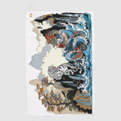 Azure Dragon en White Tiger. Illustratie Golfhanddoek (Voorkant)