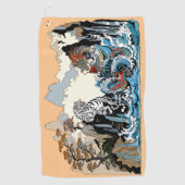 Azure Dragon en White Tiger. Illustratie Golfhanddoek (Voorkant)