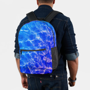 Azure Elegance: Uniek ontwerp in blauwe stijl Bedrukte Rugzak