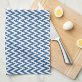 Azure Elegant Chevron Design Theedoek (Quarter Fold)
