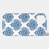 Azure Elegant Damask Case-Mate iPhone Case (Achterkant (horizontaal))