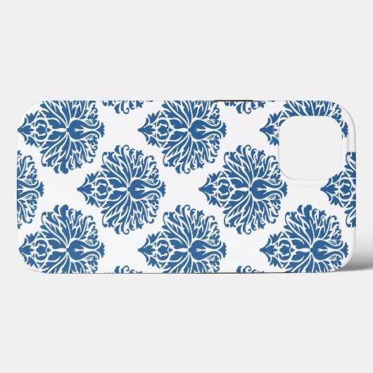Azure Elegant Damask Case-Mate iPhone Case (Achterkant (horizontaal))