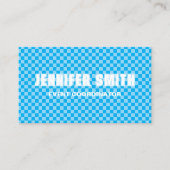 Azure en Blue Checkerboard minimalistisch Visitekaartje (Voorkant)