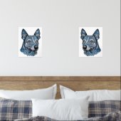 Azure en Indigo de Blue Heeler Twins Muurkunst Sets (Slaapkamer)