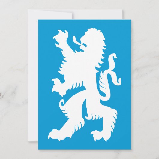 Azure en White Bavarian Lion Kaart (Voorkant)