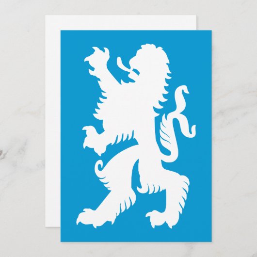 Azure en White Bavarian Lion Kaart (Voorkant / Achterkant)
