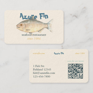 Azure Fin Classic Fish Restaurant QR-code Visitekaartje