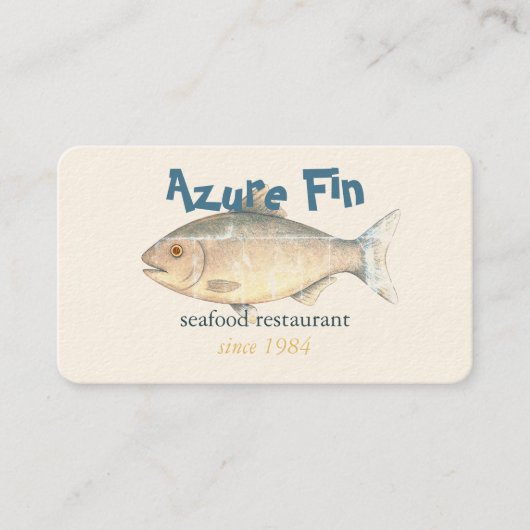 Azure Fin Classic Fish Restaurant QR-code Visitekaartje (Voorkant)