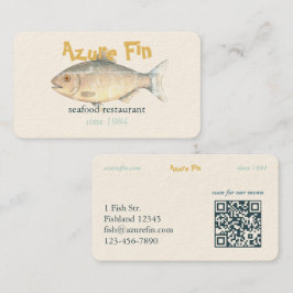 Azure Fin Classic Fish Restaurant QR-code Visitekaartje