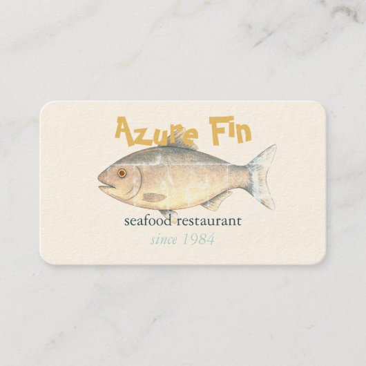 Azure Fin Classic Fish Restaurant QR-code Visitekaartje (Voorkant)