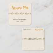 Azure Fin Coastal Fish Pattern Vis Restaurant Vierkante Visitekaartje (Voorkant / Achterkant)