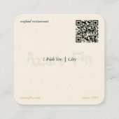 Azure Fin Elegant Fish Restaurant Logo Vierkante Visitekaartje (Achterkant)