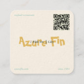 Azure Fin Elegant Fish Restaurant Logo Vierkante Visitekaartje (Achterkant)