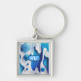 Azure Fragment Personalized Square Keychain