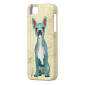 Azure , Frans Bull Dog iPhone Case (Achterkant Links)