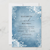 Azure Frost Flourish Wedding Kaart (Voorkant)
