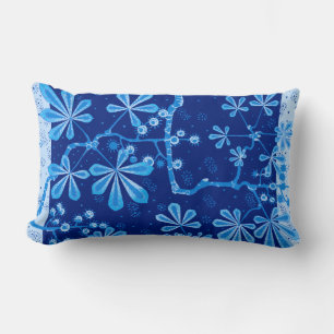 Azure Frost Flower Lumbar Pillow Kussen