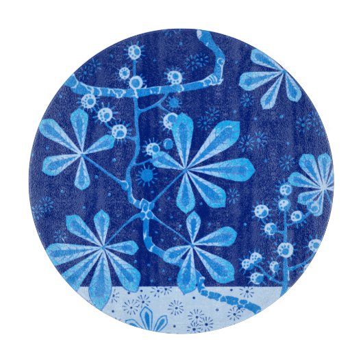 Azure Frost Round Glass Cutting Board Snijplank (Voorkant)