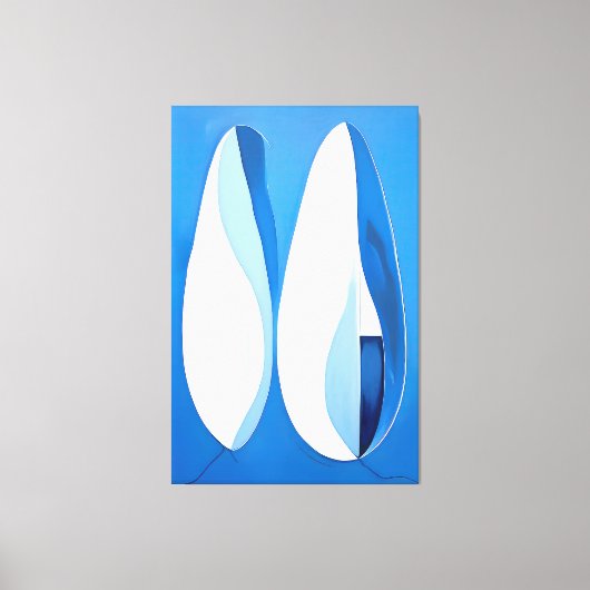 Azure Geometric Serenade Abstract Canvas Afdruk (Voorkant)