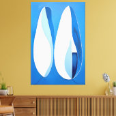Azure Geometric Serenade Abstract Canvas Afdruk (Insitu (Woonkamer))